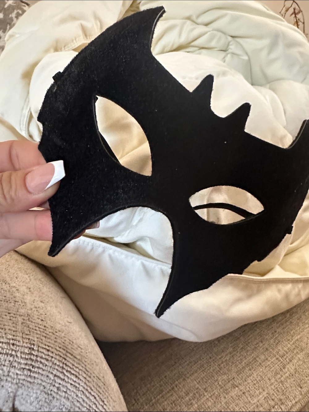 Black Velvet Bat Masquerade Mask for Home Parties